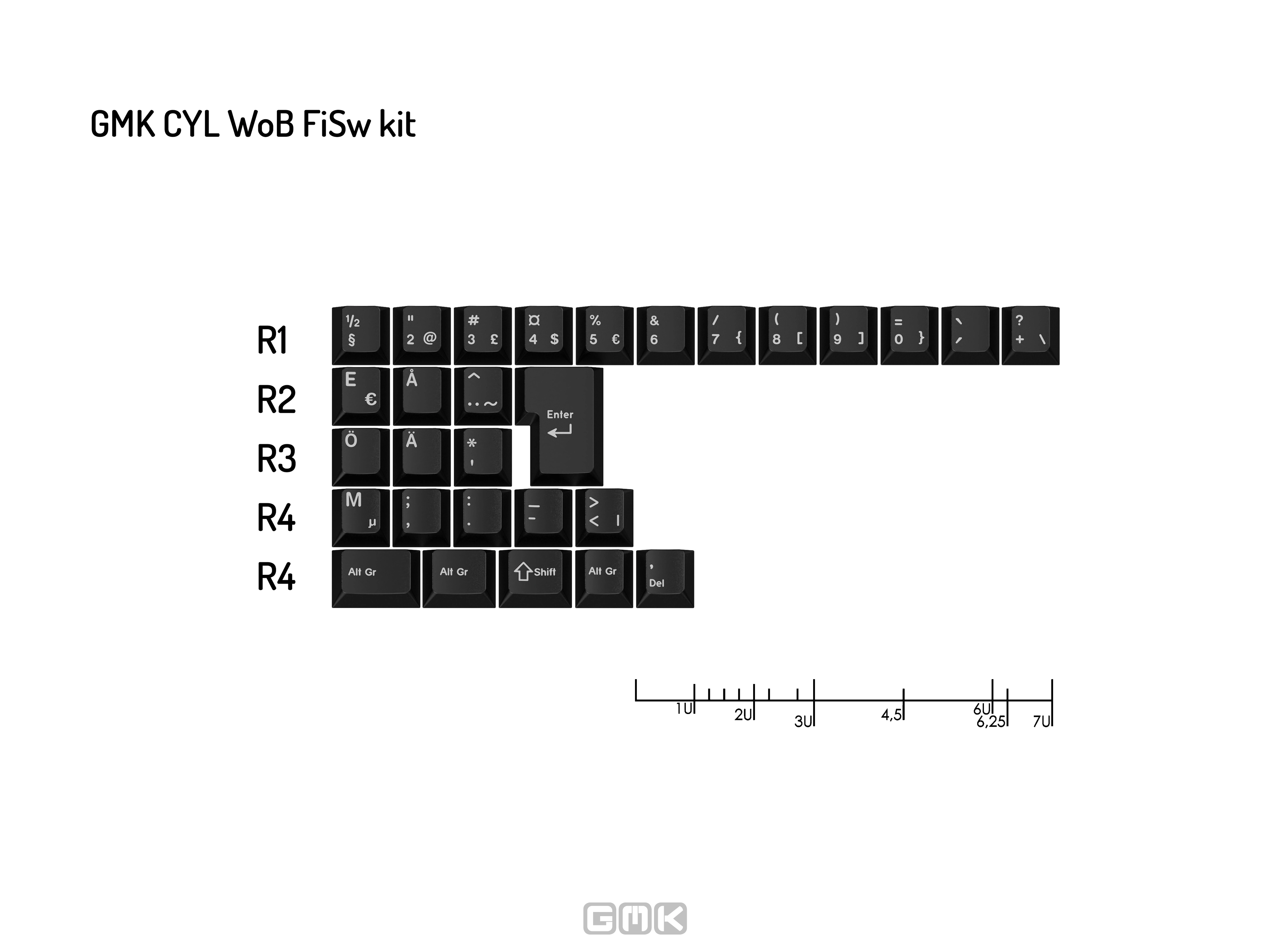 GMK White on Black (WoB) 自作キーボード GMK CYL WoB | Classic White on Black Keycap Set